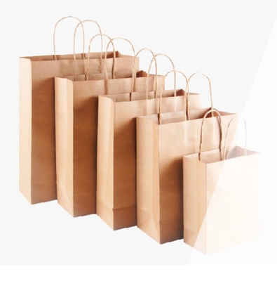 Alışveriş için Bakkal Kağıt Torba Ambalaj Kahverengi Kraft Hediyelik Çantalar