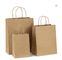 Alışveriş için Saplı Biyobozunur Kahverengi Kraft Kağıt Taşıma Çantaları