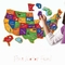 44 Parça Manyetik ABD Haritası Bulmaca 4+ Yaş Çocuklar İçin Eğlenceli Coğrafya